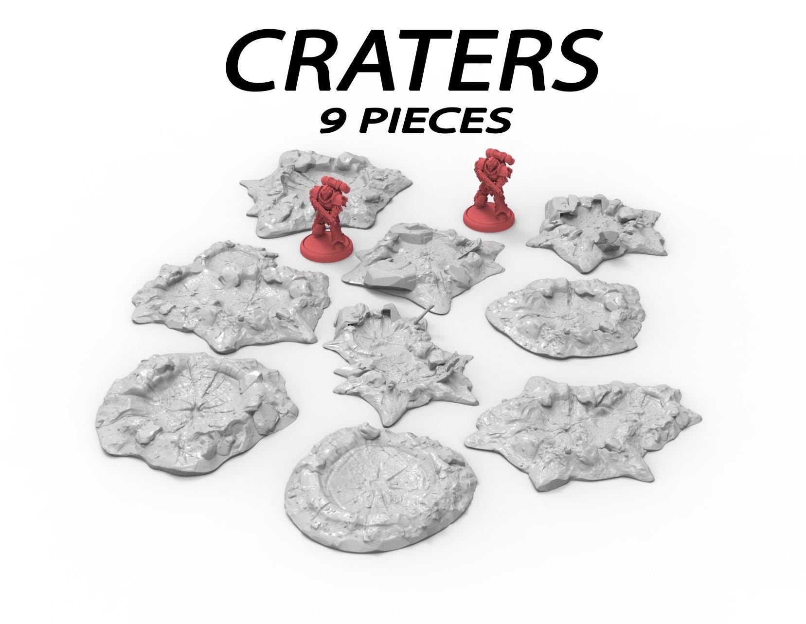 9 X Craters Scenery Terrain for War Games 28mm/32mm