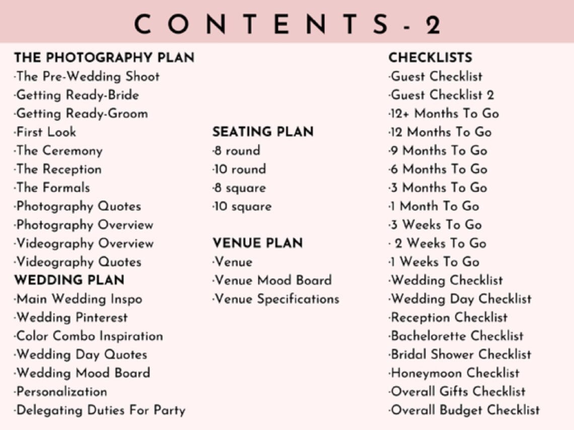 The Ultimate Wedding Planner Bundle Printable Pages, Notes, and Organizer for a Stress-free Big ...