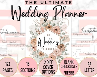 Paquete definitivo para planificar bodas: páginas imprimibles, notas y organizador para un gran día sin estrés. Organizador de bodas imprimible.