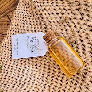 Minipotten/flessen met Let the Fun Be gin-kaarttags - Shot huwelijksbedankje/cadeau | Per favoriet