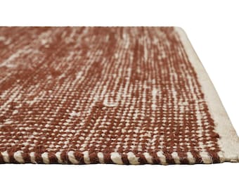 Tapis Kilim rouge marron beige en jute & laine » Toulouse « Green Loop