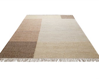 Handwebteppich Beige Braun aus Naturfaser » Valentin « Green Looop