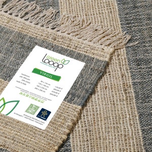 Handwoven carpet beige green made of natural fibre Virgil Green Looop image 5