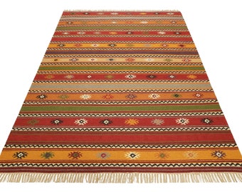 Tapis Esprit Kilim coloré en laine » Jaipur «