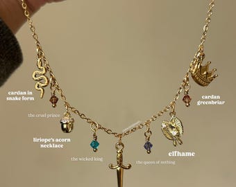 Cruel Prince inspired Charm Necklace | Jude Duarte | Cardan Greenbriar | Bookish Gifts | Holly Black