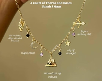 ACOTAR inspired Charm Necklace | Feyre | Night Court | Bookish Gifts | Rhysand