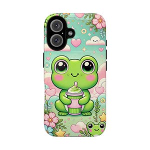 Kikker stoere hoesjes, schattig kawaii kikker ontwerp, telefoonaccessoires, beschermhoes, dierenvriend cadeau, leuke cartoon telefoonhoesje