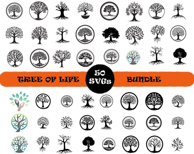 35 Tree Svg Bundle, Tree of Life Svg Bundle, Tree Bundle Svg, Tree of ...