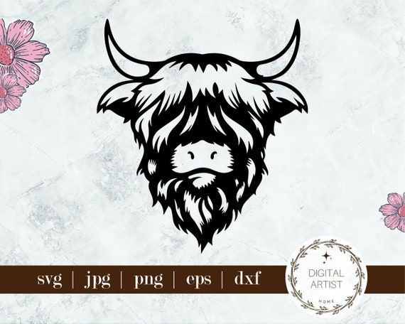Highland Cow SVG Cute Cow SVG Cow Face SVG Highland Cow - Etsy