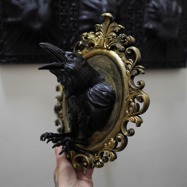 Frame gothic decor baroque cat halloween cat goth gothic wall art 3d print 3d darks Gothic Wall Art