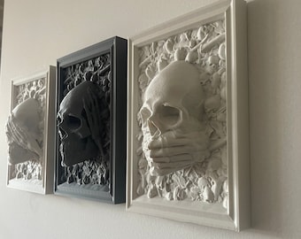 Cute Skull Frame Goth skull decor Elegant wall hanging Skull frame Gothic home decor Witchcore