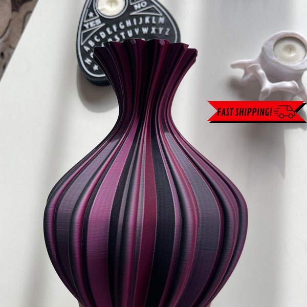 Gothic vase. Multicolor vase. Natural flowers vase. 3D printed vase.