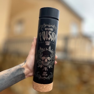Custom bottle. Gift for her. Personalized bottle thermo for him. Custom skinny metal tumbler. Valentines day special gift. Laser engraved.
