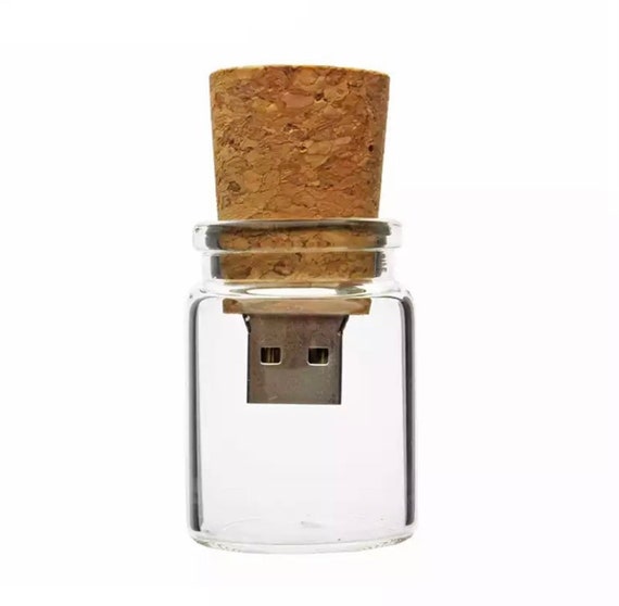 USB Customised Black Friday Wood Glass Bottle With Cork Etsy