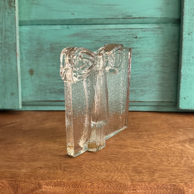 Two's Company Ribbon Bow Crystal Bud Vase
