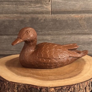 Vintage Red Mill Handcrafted Duck Decoy  ~ Brown Resin Duck ~ Rustic Farmhouse Decor ~ Duck Collectible ~ Country Cottagecore ~ Home Decor