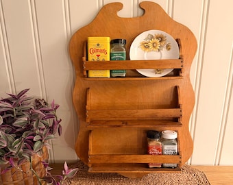 Estante para especias de madera vintage ~ Estante de cocina estilo cottagecore