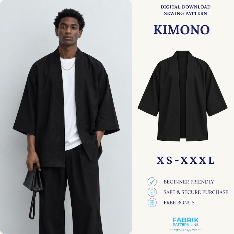 Men's Robe Pattern Free Open Japan Robe - Etsy