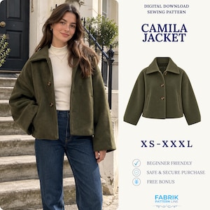 Jacket Sewing Pattern for Women | Button Up Jacket Pattern | Short Jacket Pattern | Women Jacket PDF | Sewing Pattern