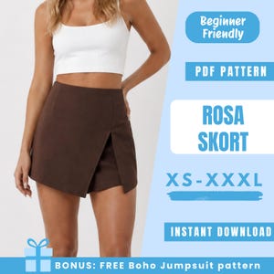 Skort Sewing Pattern PDF | Mini Skort Pattern | Wrap Skirt | Women Skort Sewing Guide | Easy Beginner Pattern | Women Sewing Pattern