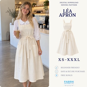 Apron Sewing Pattern | Women's Apron Pattern | Bib Apron Pattern | Gathered Apron | PDF Sewing Pattern