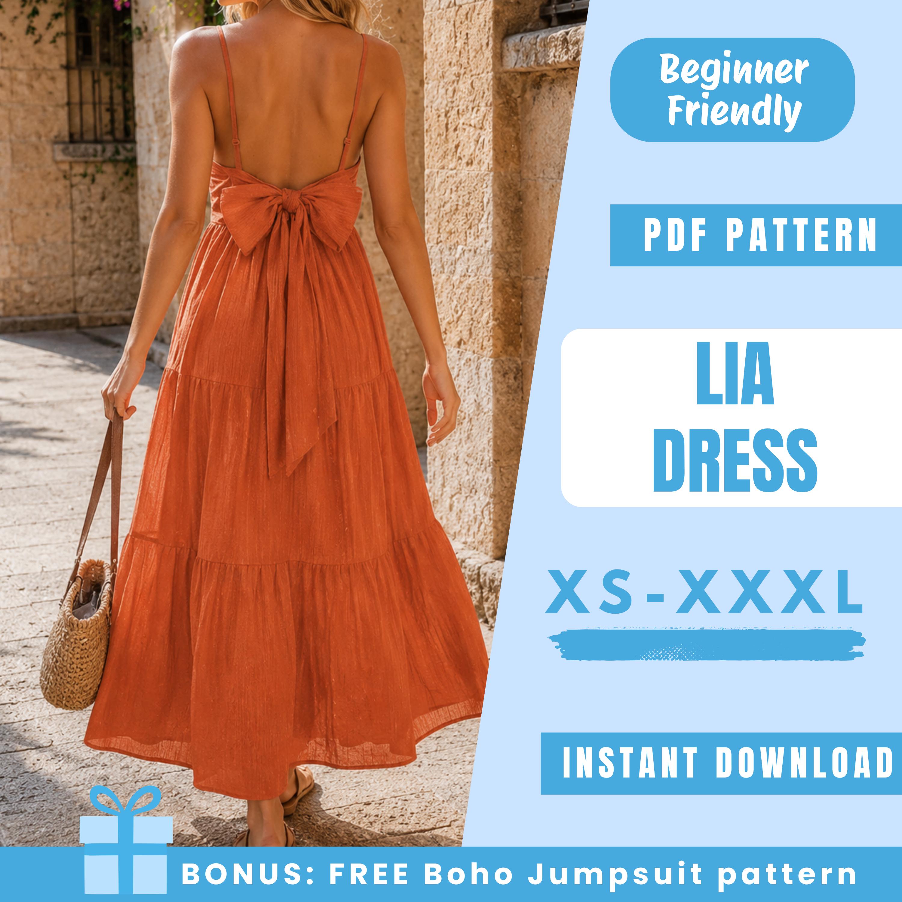 spaghetti strap maxi dress sewing pattern How To: Bandeau Maxi Dress with Spaghetti Straps & Low, Gathered Tie-Up Back Detail