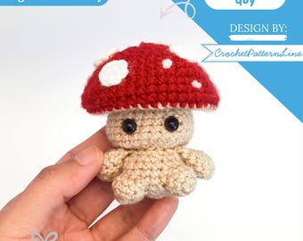 Padrão de crochê do Homem Cogumelo em PDF – Download digital para iniciantes em amigurumi