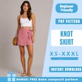 Knot Skirt Sewing Pattern PDF | Wrap Mini Skirt Pattern | Tie Side Summer Skirt| Easy Beginner Pattern | Women Sewing Pattern product logo