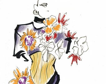 Autumn Florals - PFW Original Fashion Strokes Illustration