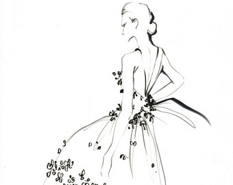 Drafted Florals - NYFW Original Fashion Strokes Illustration