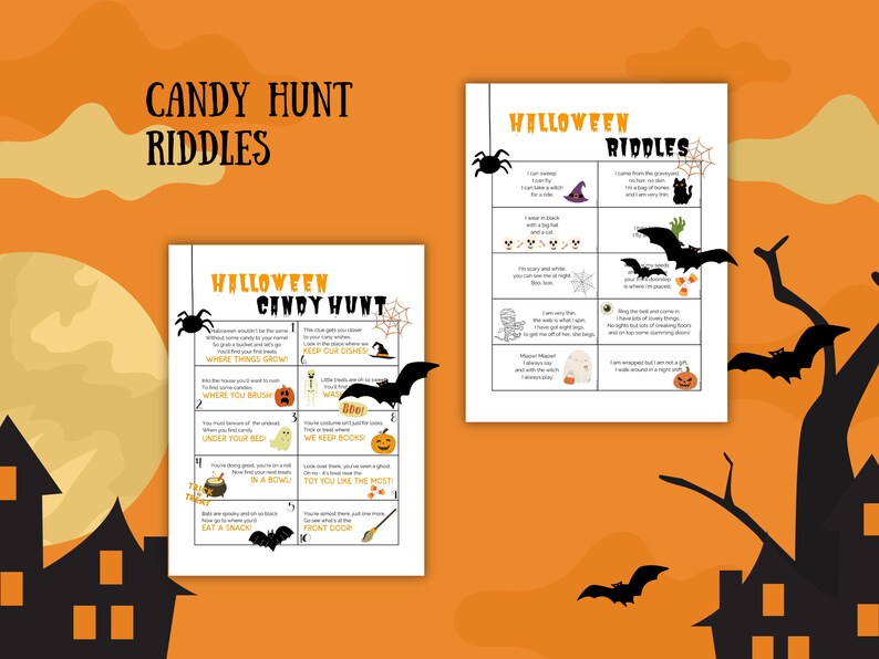 Halloween Activities. Halloween Candy Scavenger Hunt. Riddles. Etsy