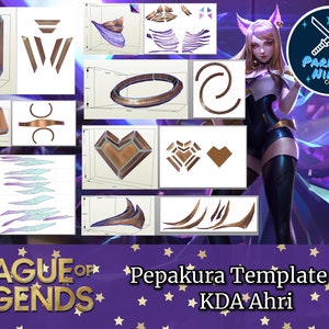 KDA Ahri Template | Pepakura |  League of Legends | KDA Popstars