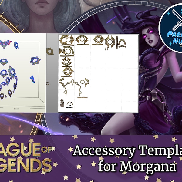 Morgana Accessories Template | Pepakura | 3D Printing | League of Legends