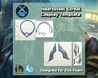 Heartsteel Ezreal Accessory Cosplay Template | Pepakura | League of Legends | A4 PDF to Foam