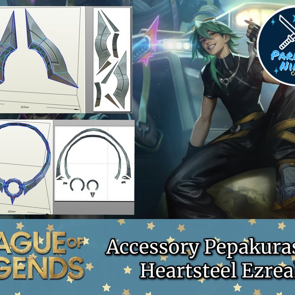 Heartsteel Ezreal Accessory Cosplay Template | Pepakura | League of Legends | A4 PDF to Foam