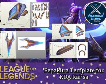 KDA Kai&#39;sa Template | Pepakura | League of Legends | KDA Popstars