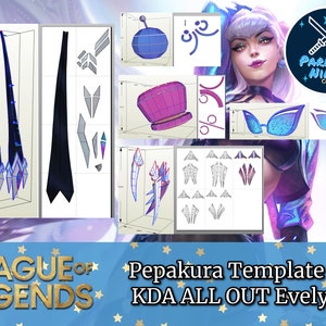 KDA All Out Evelynn Template | Pepakura | League of Legends | KDA All Out