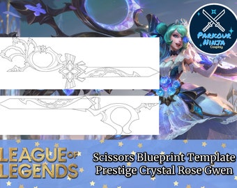 Prestige Crystal Rose Gwen Scissor Prop Template | Blueprint | League of Legends | Crystal Rose
