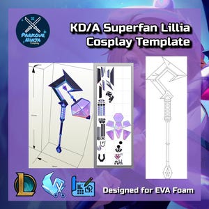 KDA Superfan Lillia Personal Template | Pepakura | Bauplan | Liga der Legenden | KDA