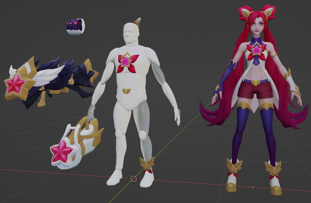 Jinx Template Star Guardian Jinx Cosplay Template | Pepakura | League of Legends ...