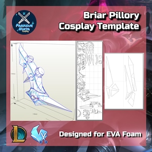 Briar Pillory Cosplay Template - Pepakura - Blueprint for Cosplay - League of Legends - A4 PDF to Foam
