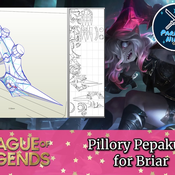 Briar Pillory Cosplay Template - Pepakura - Blueprint for Cosplay - League of Legends - A4 PDF to Foam