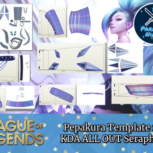 KDA All Out Seraphine Template | Pepakura | League of Legends | KDA All Out