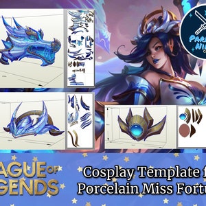 Porcelain Miss Fortune Cosplay Template | Pepakura | Blueprint | League of Legends | Porcelain