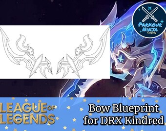 DRX Kindred Bow Cosplay Template - Blueprint for Cosplay - League of Legends - A4 PDF to Foam