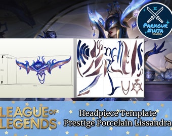 Prestige Porcelain Lissandra Headpiece Template | Pepakura for Cosplay | League of Legends | Porcelain