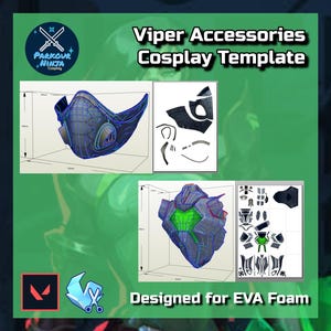 Viper Accessories Cosplay Template - Pepakura - Blueprint for Cosplay - Valorant - A4 PDF to Foam