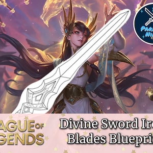 Divine Sword Irelia Blade Only Cosplay Template - Blueprint for Cosplay - League of Legends - Pepakura Files PDF to Foam