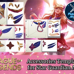 Star Guardian Ahri Template | Pepakura | League of Legends | Star Guardian
