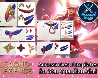 Star Guardian Ahri Template | Pepakura | League of Legends | Star Guardian